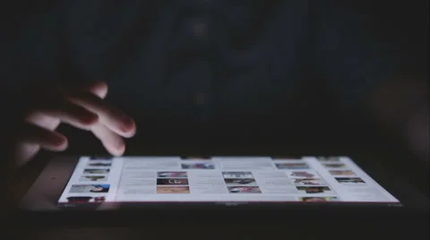 Close up of kid hand touching screen of touch pad 動画素材 57326931