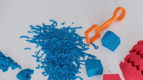 Close up of kinetic sand Stock Footage 148396471