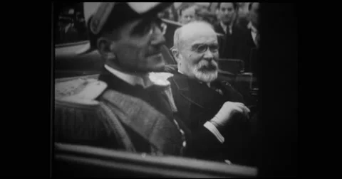 Close-up of King Alexander I and Louis Barthou talking to each other Stock Footage 43403865