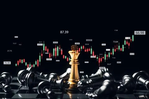 Close-up King Chess Board Game, Business Team Challenge Global industry win.. Stock Photos