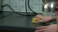 Close up of kitchen counter being wiped HD Footage