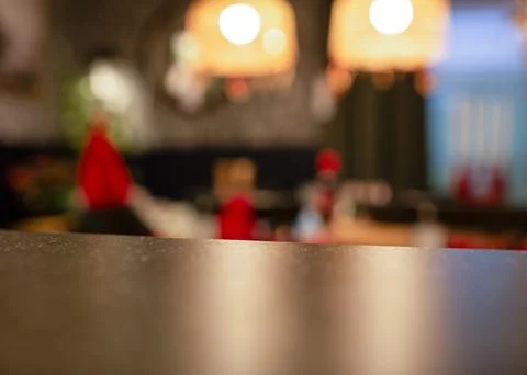 Close up of kitchen countertop with blurred background Stock Photos