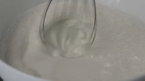 Close-Up Kitchen Mixer Beats Cupcake Dough Stock Footage 106262211