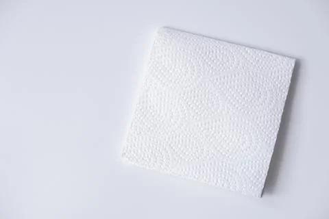 Close-up of kitchen paper towel isolated on a white background Stock Photos