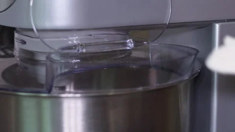 Close up of a kitchen stand mixer bowl 스톡 동영상 336239723