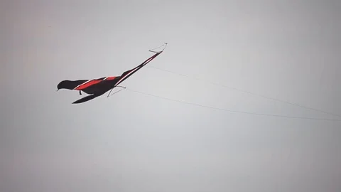 Close up of a kite in the sky Stock Footage 86537548