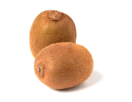 Close up of kiwi fruit and slice kiwi isolated on the white background Stock Photos