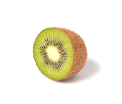 Close up of kiwi fruit and slice kiwi isolated on the white background Stock Photos