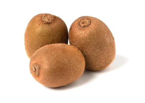 Close up of kiwi fruit and slice kiwi isolated on the white background Stock Photos