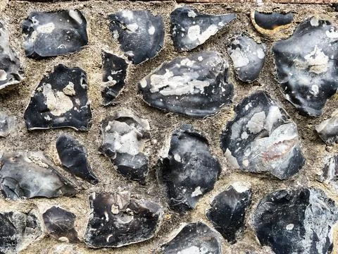Close up of knap work flint rocks used to produce flushwork detail. Rendere.. 写真素材