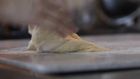 Close up kneading dough by hands for bread loaf pizza pastry Handmade bakin.. Stock Footage 272566412