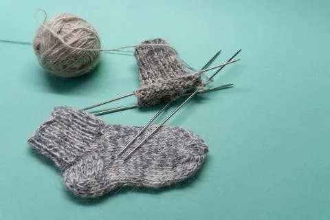 Close up of knitted socks Stock Photos