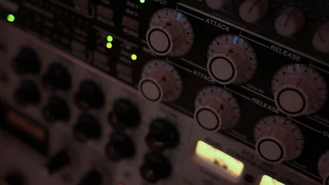 Close up on the knobs of a sound board used for audio recording. 動画素材 87201117