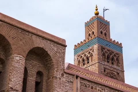 Close-up of Koutoubia mosque Stock Photos