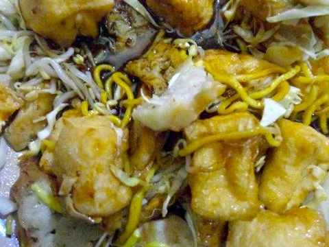 A close-up of kupat tahu 스톡 사진