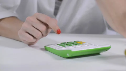 Close up of lab technician calculating nutrician of food in experiment Stock Footage 199630165