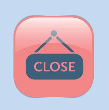 Close label sign. symbol icon tablet closed Stock Illustration