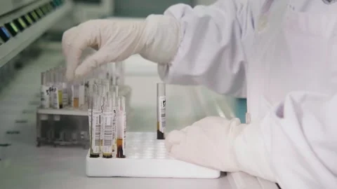 Close up of Laboratory Nucleic Acid Testing Details Stock Footage 292364346