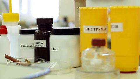 Close up of laboratory research tools. Stock Footage 127321527