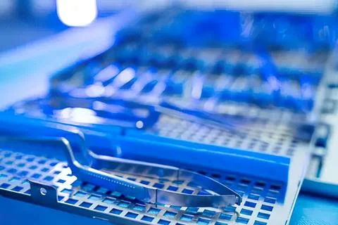 Close-up of laboratory test tubes and pipette in a lab Stock Photos
