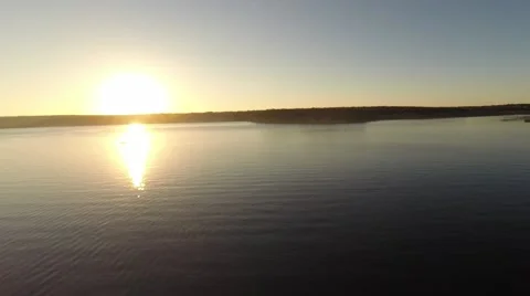 Up close to lake pull back of the sunset Stock-Footage 46737743