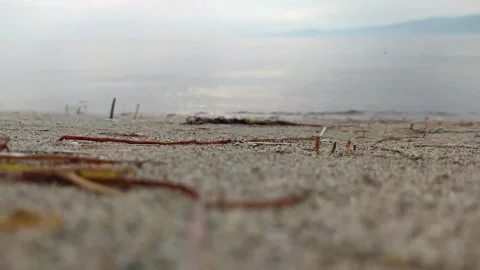 Close up lake waves, eye level, lo01 Stock Footage 131615488