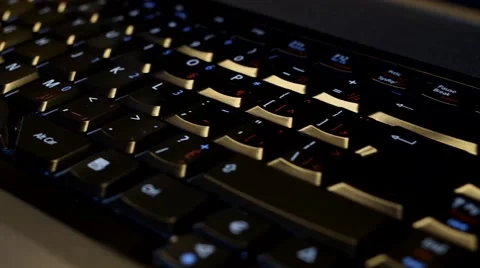 Close up of a laptop computer keyboard 스톡 동영상 52597627
