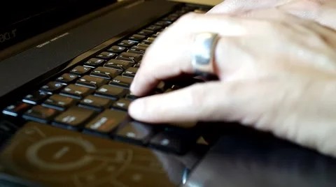 Close up of a laptop computer keyboard Stock Footage 52597762