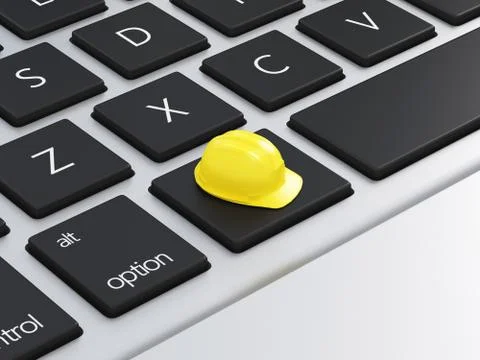 Close up Laptop Computer on Top of Office Table of a Businessman with Empty Stock Illustration