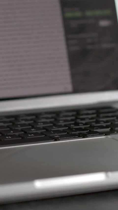 Close-up of a Laptop Keyboard Showcasing Typing and Technology Use Stock Footage 338142168