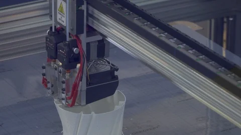 Close up of large 3D printer  Stock Footage 88546280