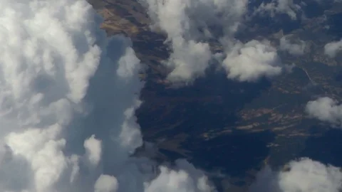 Close up large clouds top view above the ground, top view. Stock Footage 72337922