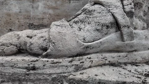 Close-Up Of A Large Foot From A Neoclassical Statue Stock Footage 339781163