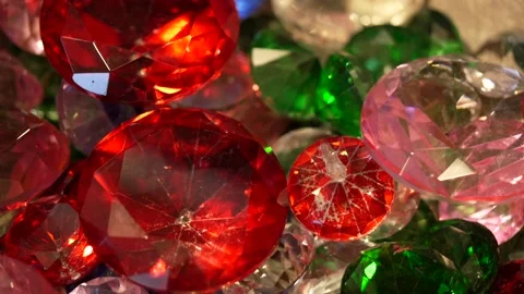 Close up of large imitation gems Stock Footage 153554749