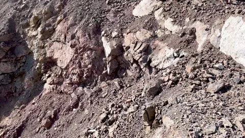 Close-up of a large pile of stone quarry mining resources after blasting Stock Footage 239156414