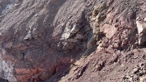 Close-up of a large pile of stone quarry mining resources Stock Footage 243370625