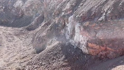 Close-up of a large pile of stone quarry mining resources Stock Footage 243370678