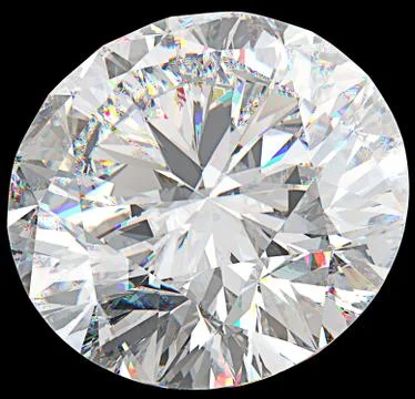 Close-up of large round diamond or gemstone isolated Illustrazione stock