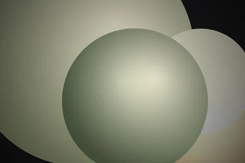 Close-up of large round spheres with soft gradient colors Stock Illustration