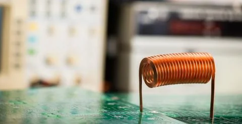 Close-up A large twisted copper wire Stock Photos