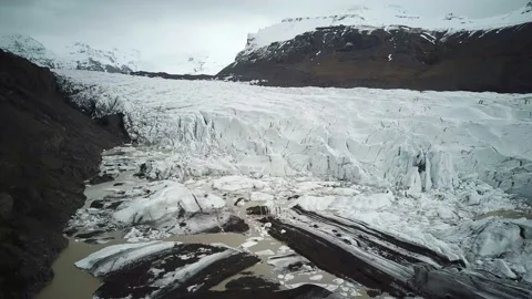 Close up of Largest Glacier in Europe Vatnajokull Iceland Stock Footage