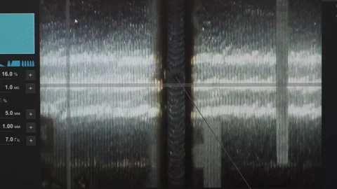 Close-up of laser and x-ray testing of weld quality on metal pipe 库存影片 297267225