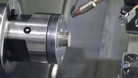 Close up of laser cladding torch depositing molten metal layer. Stock Footage 322892633