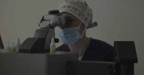 CLOSE UP: Lasik eye surgery Stock Footage 38002136