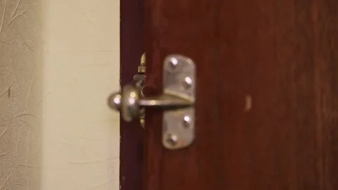 Close The Latch For The  Door Stock Footage 312077597