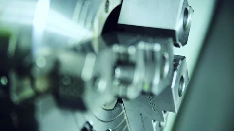 Close-up of lathe bed.  Stock Footage 98555989