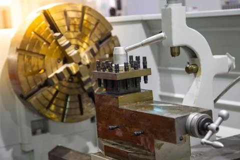 Close-up lathe machine Stock Photos