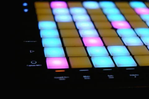 Close up of a launchpad lighting up 스톡 사진