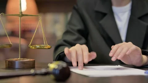 Close up of Lawyer Hand Talking Gesture 스톡 동영상 294300028