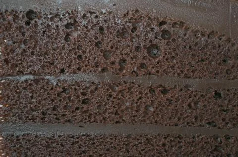 Close up layer of dark chocolate cake texture Stock Photos